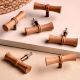 6 Pieces Natural Wooden T-Bar Cabinet Knobs for Dresser